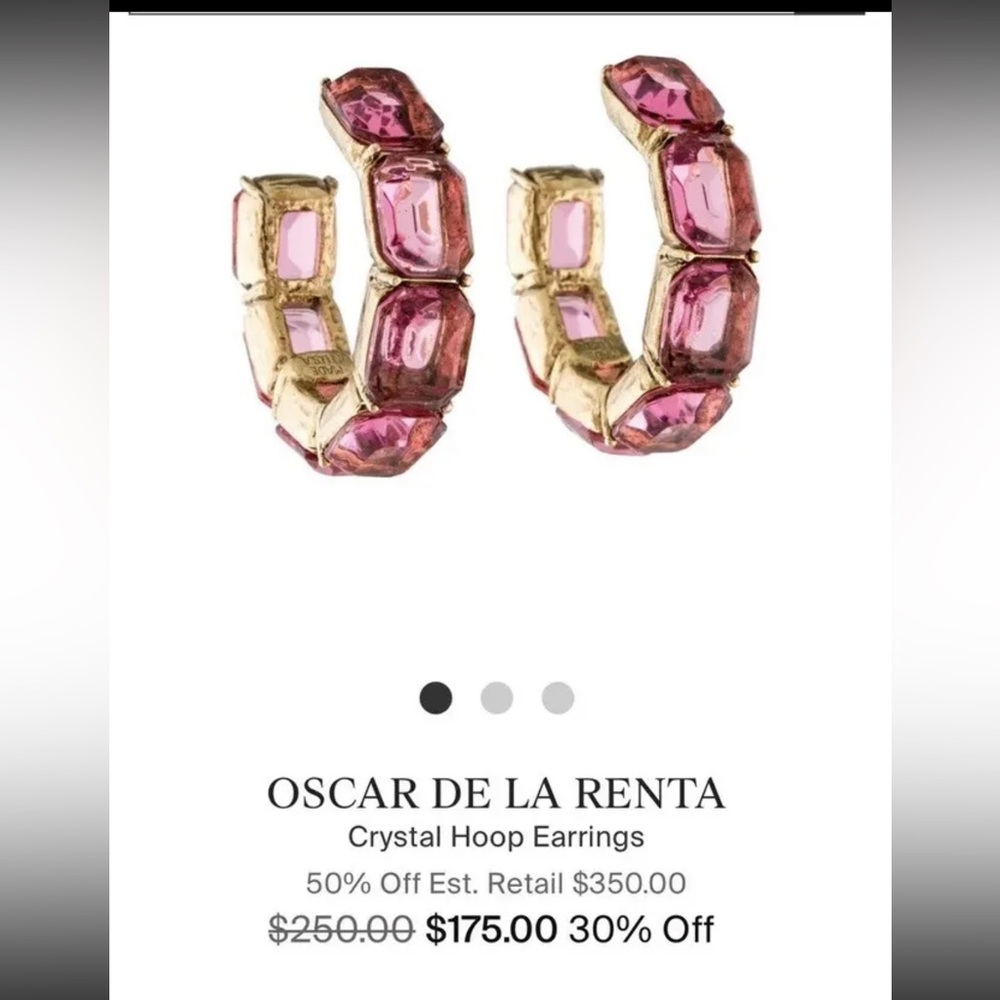 Oscar De La Renta Crystal Hoop Earrings. Authentic!